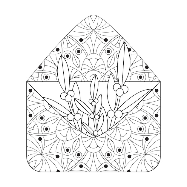 Envelope coloring page in exquisite style