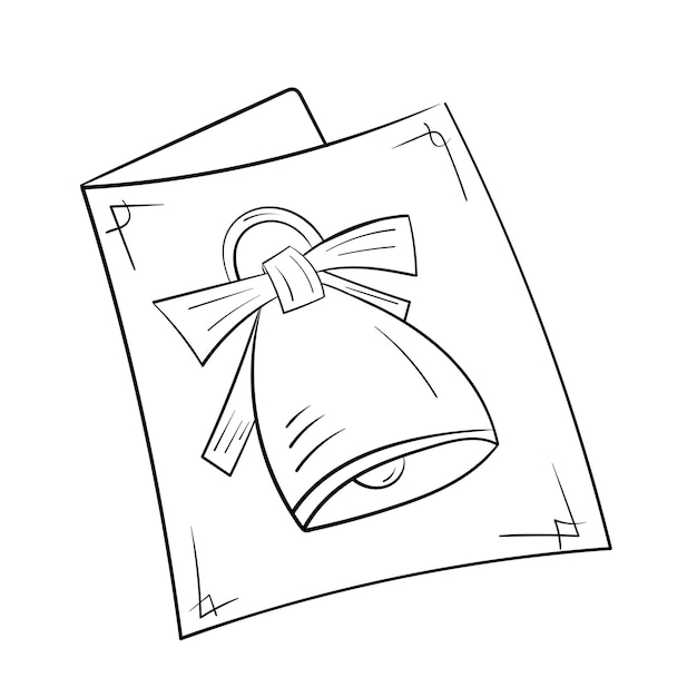 Envelope coloring page with christmas bell