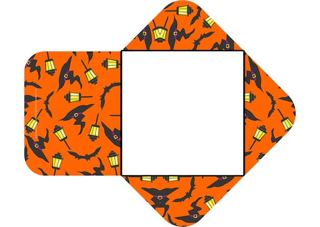 Envelope Design With Halloween Item Pattern Theme