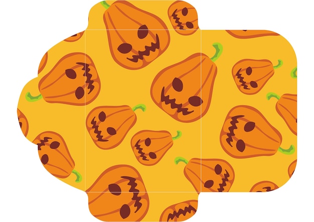 Vector envelope design with halloween pumpkin head pattern theme a1