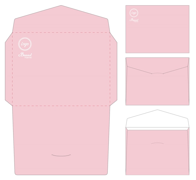 Busta fustellate mock up template vettoriale