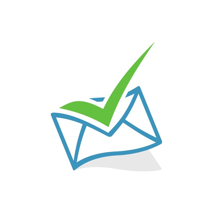 Vector envelope email check mark icon logo template illustration design
