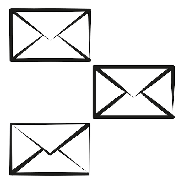 Envelope icon set Simple mail symbols Contact email sign Vector illustration EPS 10