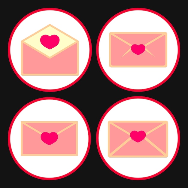 Envelope icoon Valentijnsdag symbool grafisch ontwerp sjabloon liefdesbericht vector illustratie