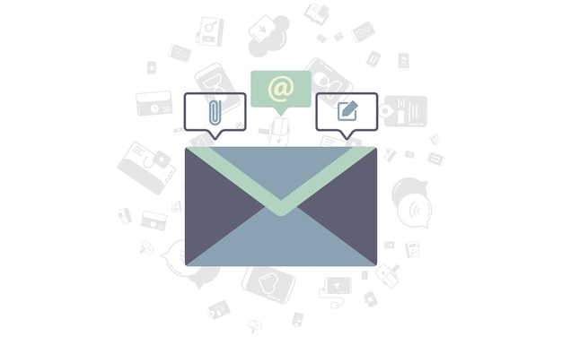 иллюстрация конверта на входящей электронной почте и элементах отчета о сообщениях