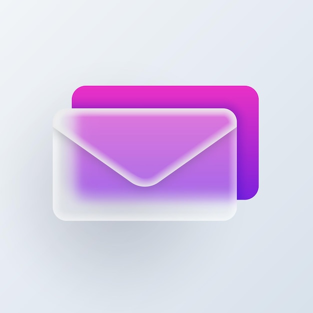 Envelope letter correspondence glassmorphism d