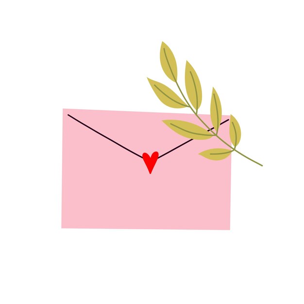 Envelope letter with heartshaped wax seal