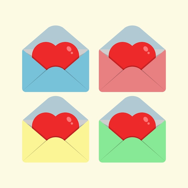 Envelope mail with love icon sweet icon free vector