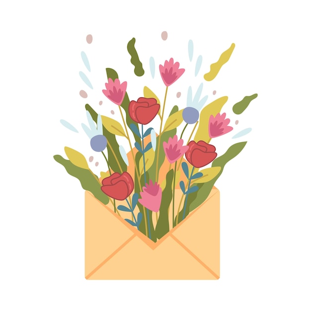 Envelope met bloemen flora levering