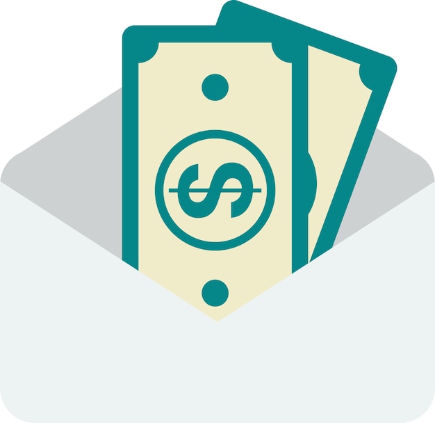 Envelope and money illustration in minimal style