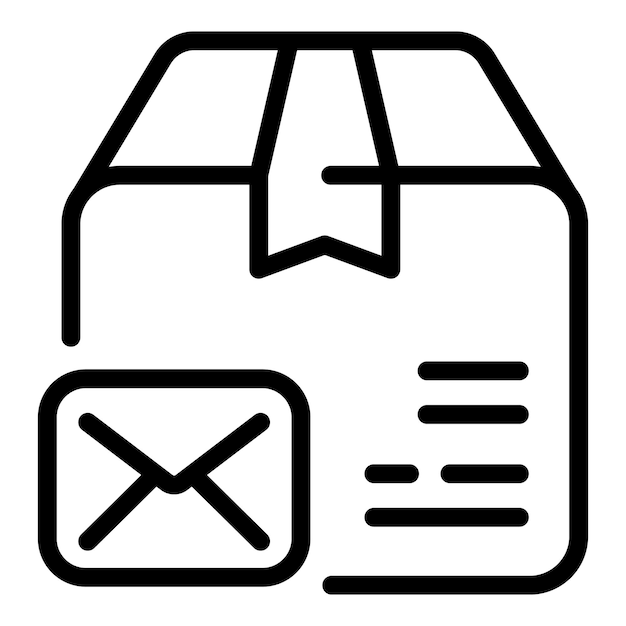 Иконка конверта посылки Контур иконки вектора конверта для веб-дизайна изолирован на белом фоне