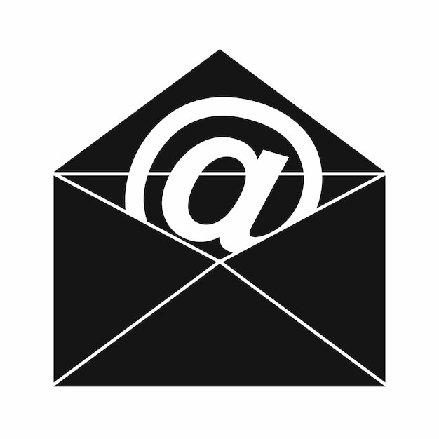 Envelope with email sign icon in simple style isolated vector illustration