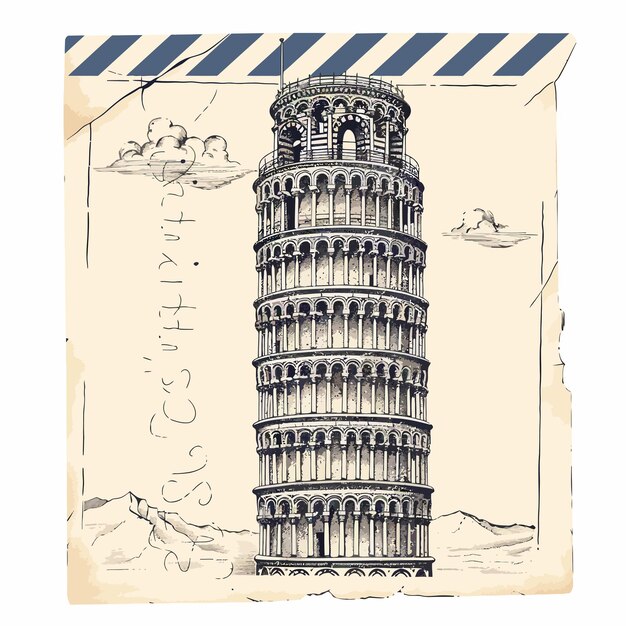 Envelope_with_hand_drawn_leaning_tower_of_pisa