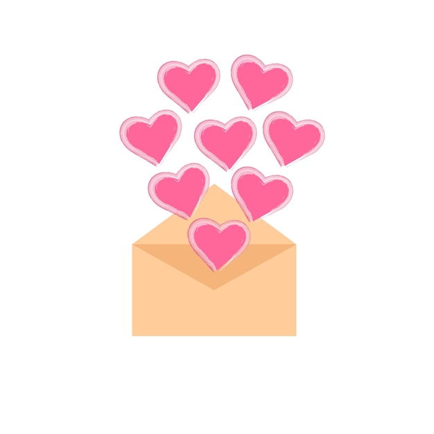 Envelope with hearts vector graphics