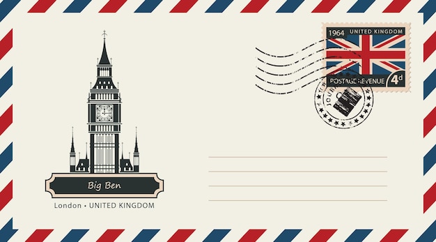 Vector envelope with london big ben