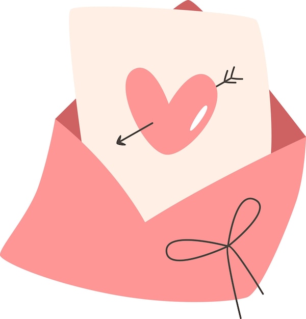 Vector envelope with love letter