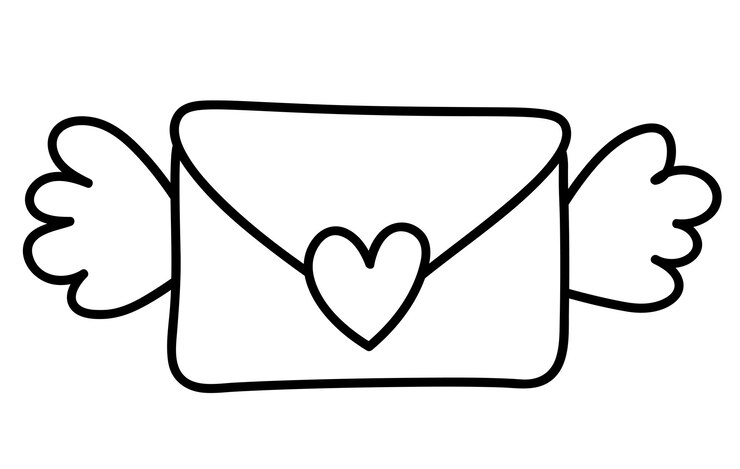 Vector envelope with love message. st valentine day themed vector illustration for icon, stamp, label.