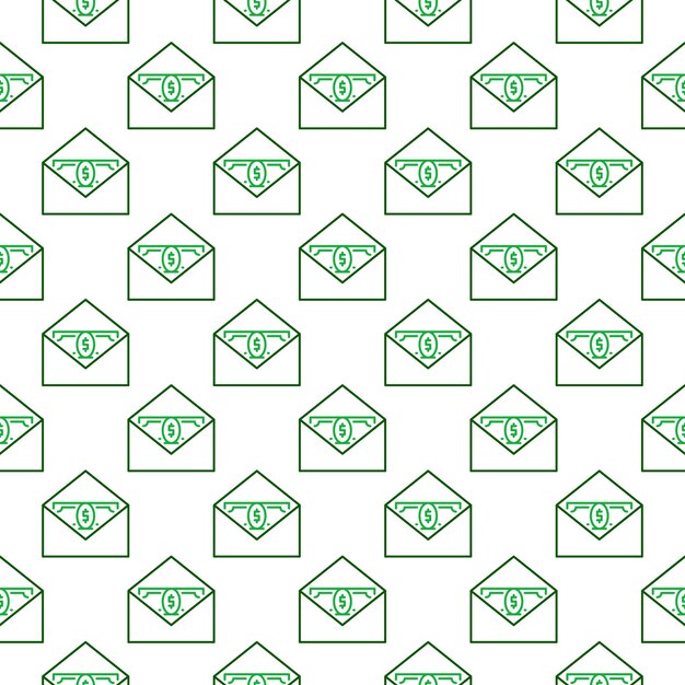 Envelope with money vector usa corruption concept line seamless pattern