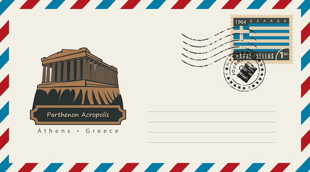 Envelope with with Parthenon