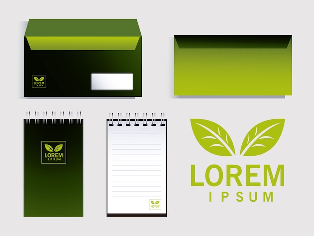 Envelopes elements of brand identity in companies illustration design