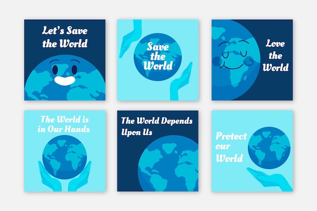 Vector environment charity instagram post template