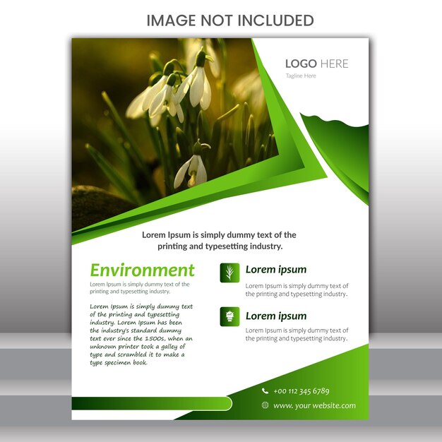 Vector environment flyer design template in modern concept