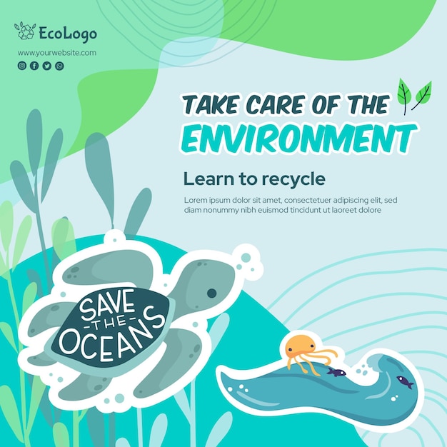 Environment flyer square template