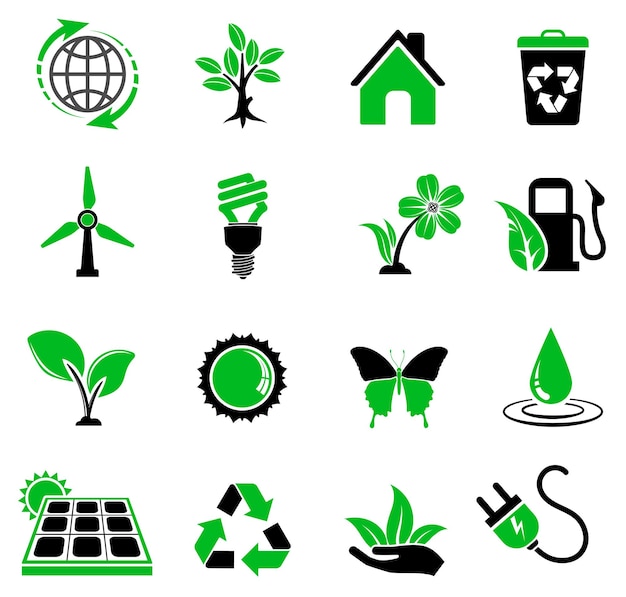 Vector environment icons sticker set