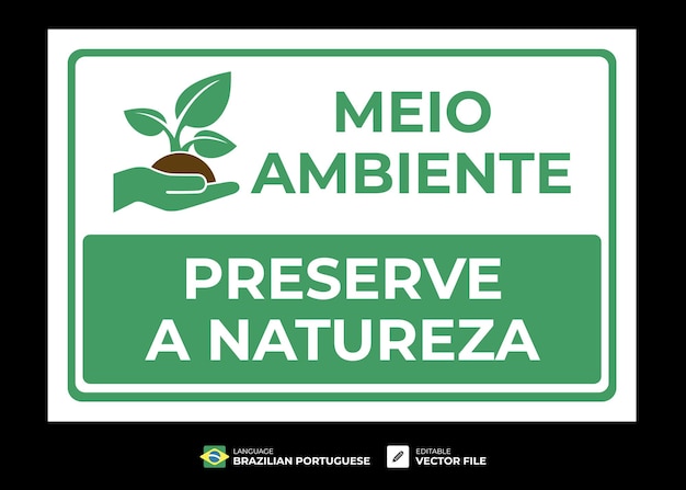 Vettore placca ambientale preservare la natura