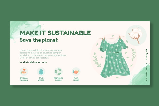 Banner di abbigliamento sostenibile per l'ambiente