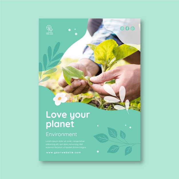 Vector environment vertical flyer template