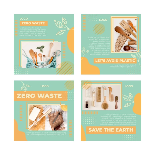 Environment zero waste instagram post template