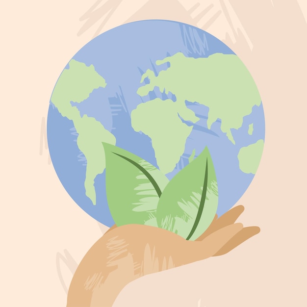 Environmental hand with world