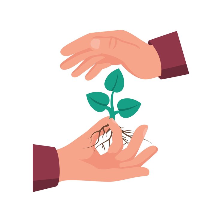 Vector environmental protection color logo hands holding tree ecology concept protection ecology