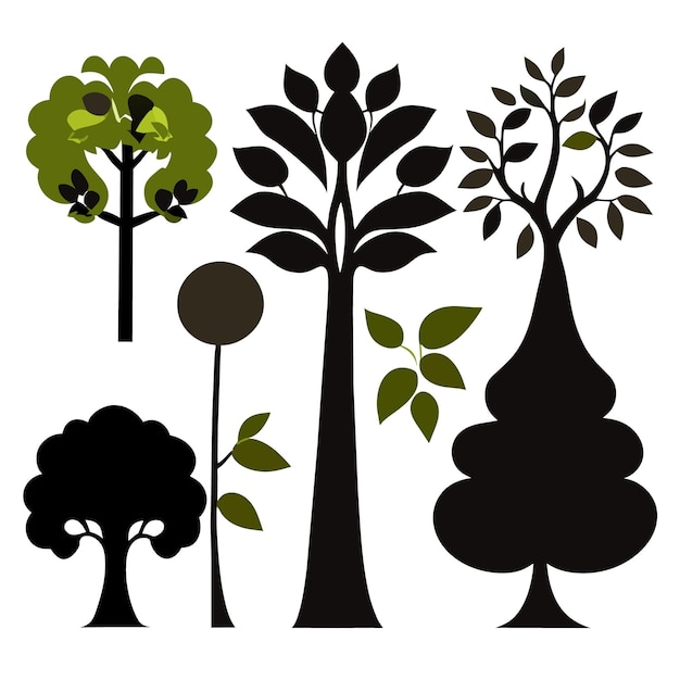 Vector environmental silhouettes in vector eps format