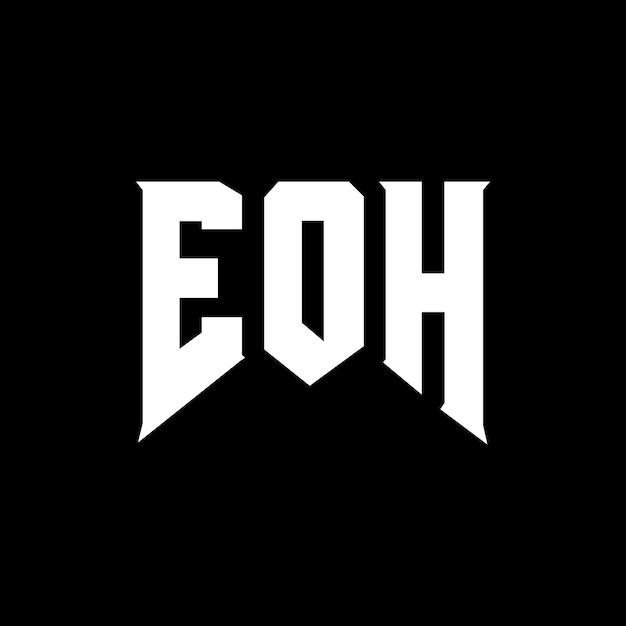 ロゴデザイン 黒と白の色の組み合わせ EOHロゴ EOHベクトル EOHデザイン EOHアイコン EOHアルファベット EOHタイポグラフィー