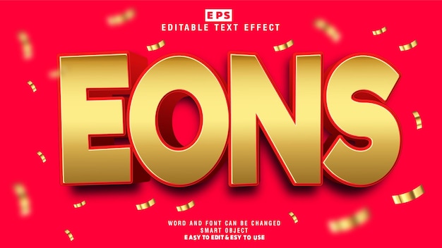 Eons Golden 3d Editable Text Effect Vector With Background