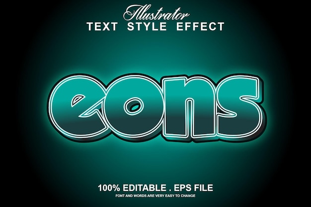 Vector eons text effect editable