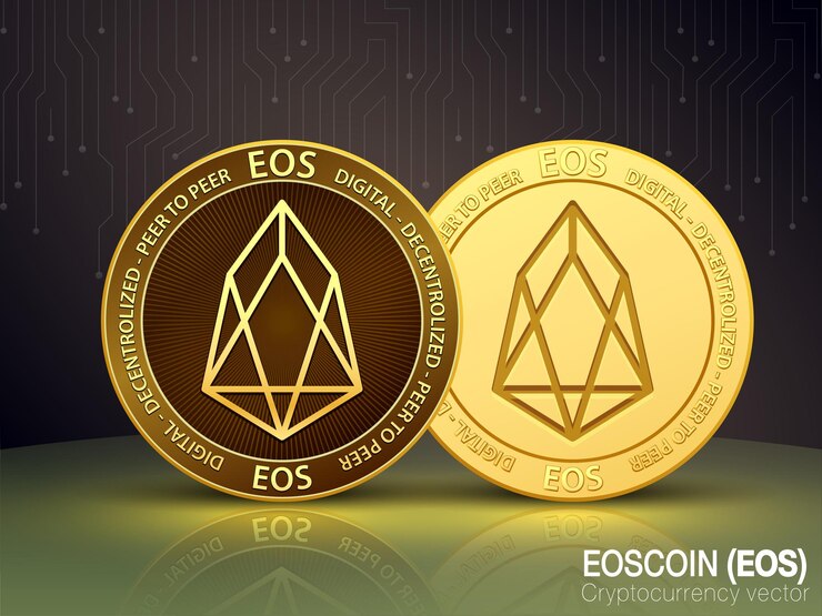 Vector eos coin cryptocurrency vector
