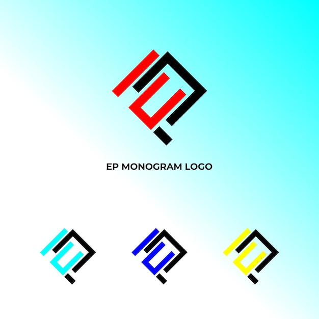 Vector ep monogram logo design