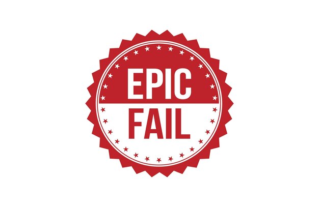 Vettore epic fail ribbon red label banner open available now sign or epic fail tag