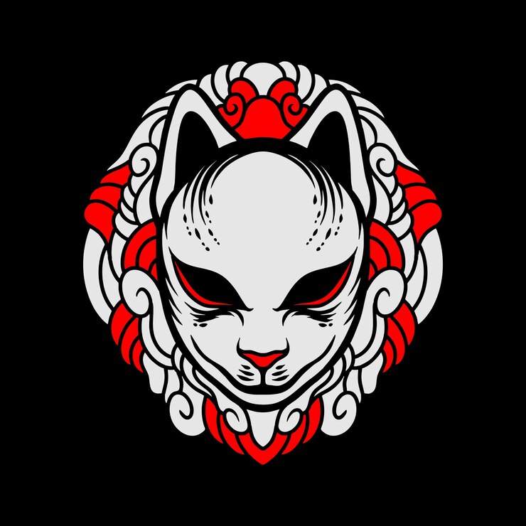 Vector epic kitsune mask