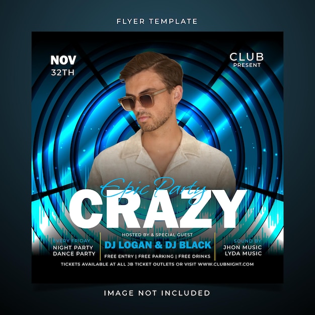 Vector epic party flyer template