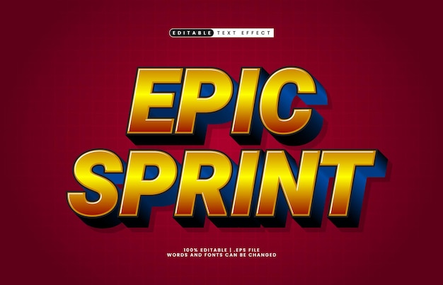 에픽 스프린트 (Epic Sprint) 는 어린이와 게임 텍스트 스타일로 편집 가능한 텍스트 효과입니다.