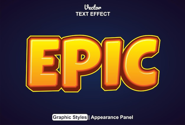 Epic text effect with graphic style and editable