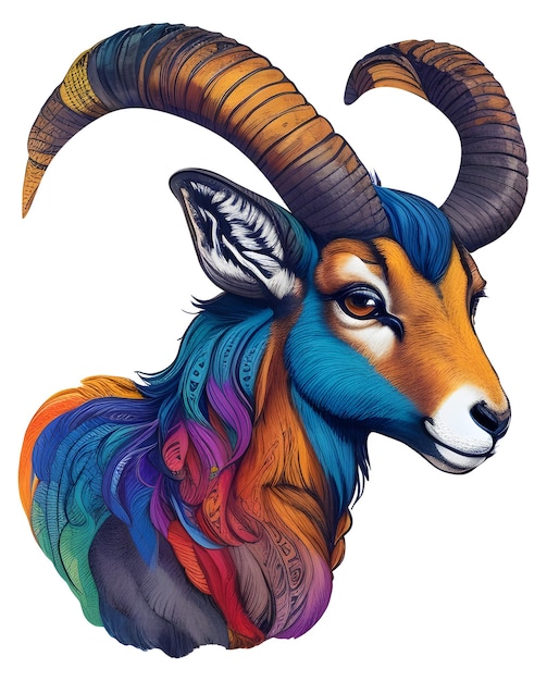 Эпический уникальный и художественный логотип спортивной команды Moscot Ibex Animal