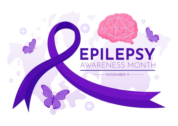 Epilepsy Awareness Month Illustration Observed Every Year in November with Brain and Mental Health