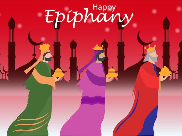 Epiphany is a christian festival, vector illustration