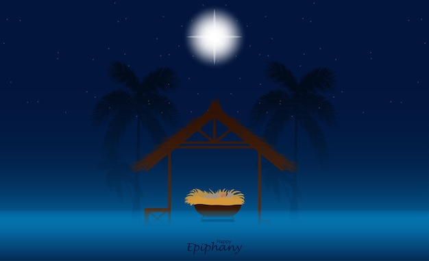 Epiphany is a Christian festival, vector illustration