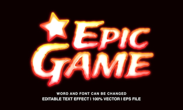 Vector episch spel met bewerkbare tekst-effecten